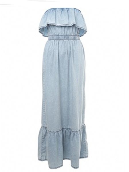 Light denim maxi dress, £45, <a target="_blank" href="http://www.missselfridge.com/webapp/wcs/stores/servlet/ProductDisplay?beginIndex=0&viewAllFlag=&catalogId=20555&storeId=12554&categoryId=111693&parent_category_rn=63757&productId=1258024&langId=-1">Miss Selfridge</a> - Denim and maxis are huge this summer so why not mix up the two? This dress will look great dressed up or down<br />