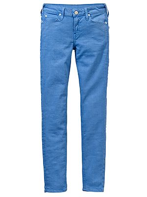 <p>Every girl has to have a pair of favourite blue jeans. We love these super slim mid-blue skinnies. Cut off just at the ankle they are great for wearing with pretty ankle strap shoes or a cool brogue with bare ankles. Perfect for the weekend.</p>
<p>Lee jeans, £84.95, <a href="http://nelly.com/uk/womens-fashion/clothing/jeans/lee-jeans-863/scarlett-ultra-blue-863193-33/" target="_blank">Nelly.com</a></p>