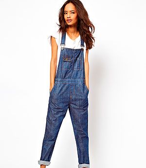 <p>For a true take on the denim dungarees trend, step into this dark wash pair from ASOS. We'd wear them exactly as styled here - with a simple tee and rolled-up hems 'n' heels for a super-cool casual look to give Alexa Chung a run for her money.</p>
<p>Dark wash denim dungarees, £45, <a title="ASOS" href="http://www.asos.com/ASOS/ASOS-Dark-Wash-Denim-Dungaree/Prod/pgeproduct.aspx?iid=2769578&SearchQuery=dungarees&sh=0&pge=0&pgesize=-1&sort=-1&clr=Washedindigo" target="_blank">ASOS</a></p>
