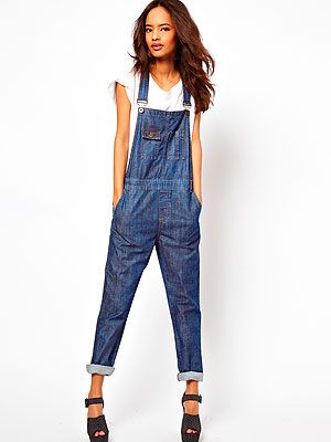<p>For a true take on the denim dungarees trend, step into this dark wash pair from ASOS. We'd wear them exactly as styled here - with a simple tee and rolled-up hems 'n' heels for a super-cool casual look to give Alexa Chung a run for her money.</p>
<p>Dark wash denim dungarees, £45, <a title="ASOS" href="http://www.asos.com/ASOS/ASOS-Dark-Wash-Denim-Dungaree/Prod/pgeproduct.aspx?iid=2769578&SearchQuery=dungarees&sh=0&pge=0&pgesize=-1&sort=-1&clr=Washedindigo" target="_blank">ASOS</a></p>