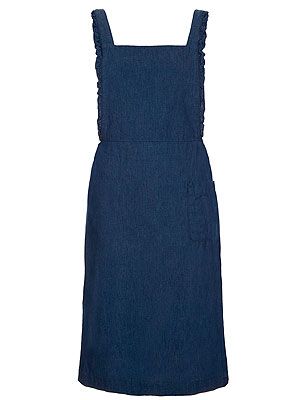 <p>As spotted on the fash pack at London Fashion Week, this is the premium way to do pinafores. We'll be wearing ours with a crisp white shirt and loafers for proper preppy points.</p>
<p>J.W. Anderson Frill Edge Pinafore, £70, <a title="Topshop" href="http://www.topshop.com/webapp/wcs/stores/servlet/ProductDisplay?beginIndex=0&viewAllFlag=&catalogId=33057&storeId=12556&productId=9241871&langId=-1&categoryId=&searchTerm=dungarees&pageSize=20%20" target="_blank">Topshop</a></p>