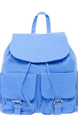 <p>Rucksacks are making a comeback. Show off your laidback side with this blue rucksack from Boohoo.</p>
<p>Rucksack, £25,  <a href="http://www.boohoo.com/restofworld/accessories/bags/icat/bags/new-in-accessories/simone-bright-rucksack/invt/azz53075" target="_blank">Boohoo.com</a></p>
