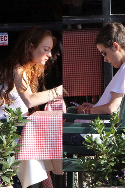 Are Lindsay Lohan and Sam Ronson back on? We realise you are all past caring by now, but it was nice to see the pair lunching together in Hollywood. Even if they were looking stoney-faced and Ronson was distracted by her BlackBerry...