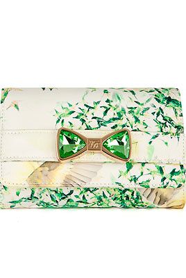 <p>This Ted Baker bag, complete with floral print and emerald crystal bow, is almost too pretty for words.</p>
<p>Clutch, £79, <a href="http://www.tedbaker.com/women%27s/women%27s_accessories/bags/list.aspx#page=2&styCode=105519&colRef=39-LIGHT%20GREEN&path=/women's/women's%20accessories/bags/" target="_blank">Ted Baker</a></p>