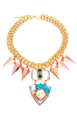 <p>Chunky gold chain, spiked drops and oversized gems, this statement necklace is so cool it hurts. We want it, naturally.</p>
<p>Necklace, £50, <a href="http://www.asos.com/ASOS/ASOS-Jewelled-Punk-Spike-Necklace/Prod/pgeproduct.aspx?iid=2709212&cid=6992&sh=0&pge=0&pgesize=200&sort=-1&clr=Multi" target="_blank">ASOS</a></p>