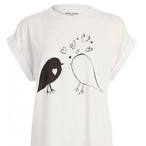 <p>How cute is this River Island tee? It looks like the little birds are serenading each other with love hearts. Wear with black skinny jeans and ballerina pumps.</p>
<p>River Island tee, £15, <a href="http://fashiontargetsbreastcancer.org.uk/shop/tops/river-island-bird-print-tee" target="_blank">Fashion Targets Breast Cancer</a></p>