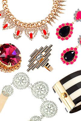 <p>Whether it's a sparkly necklace, chandelier earrings or a chunky bracelet, there's nothing like a bit of bling to add the wow factor to your outfit. From turquoise gem necklaces to neon earrings and perspex cuffs to glittery rings, shop Cosmo's edit of the best statement jewellery.</p>