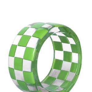 <p>We're a little obsessed with Louis Vuitton's SS13 <a href="http://www.cosmopolitan.co.uk/fashion/shopping/Check-mates-celebs-wearing-Louis-Vuitton-SS13-chequerboard-motif">chequerboard</a> motif, so this green and clear resin bangle from Anna Lou is right up our street. It matches the designer's motif, without the designer price tag. Sorted.</p>
<p>Bangle, £35, <a href="http://www.cosmopolitan.co.uk/fashion/shopping/Check-mates-celebs-wearing-Louis-Vuitton-SS13-chequerboard-motif?page=8" target="_blank">Anna Lou</a></p>