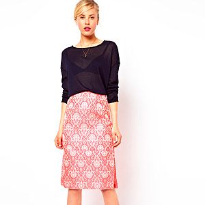 <p>A pencil skirt with a textured jacquard finish, coral fluro hue and sexy side slip? You do spoil us Asos…</p>
<p>Skirt, £40, <a href="http://www.asos.com/ASOS/ASOS-Pencil-Skirt-in-Statement-Fluro-Jacquard/Prod/pgeproduct.aspx?iid=2799064&cid=2623&sh=0&pge=0&pgesize=204&sort=-1&clr=Pink" target="_blank">Asos</a></p>