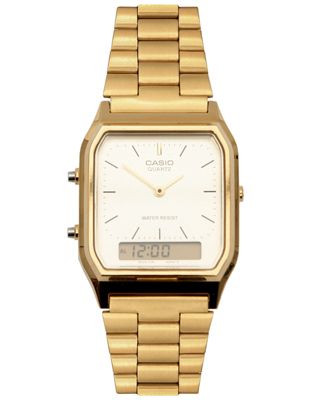 Steal your boyfriend/hubbie/dad's watch and work that vintage chic look<br /><br />£35, <a target="_blank" href="http://www.asos.com/Casio/Casio-Retro-Style-Dial-Digital-Metal-Bracelet-Watch/Prod/pgeproduct.aspx?iid=795161&cid=5088&sh=0&pge=0&pgesize=200&sort=-1&clr=Gold">www.asos.com</a><br /><br /><br /><br />