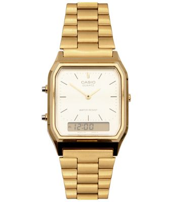 Steal your boyfriend/hubbie/dad's watch and work that vintage chic look<br /><br />£35, <a target="_blank" href="http://www.asos.com/Casio/Casio-Retro-Style-Dial-Digital-Metal-Bracelet-Watch/Prod/pgeproduct.aspx?iid=795161&cid=5088&sh=0&pge=0&pgesize=200&sort=-1&clr=Gold">www.asos.com</a><br /><br /><br /><br />