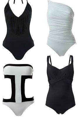 <p class="p1">Bold contrasts of monochromatic black and white, and clean silhouettes is SS13's most directional – but easy-to-wear - trends. If you've got it, flaunt it in a sexy cut-out one-piece, or opt for chic shapewear to highlight that gorgeous, curvier figure.</p>
<p>Fringe one piece, £32, <a href="http://www.missselfridge.com/en/msuk/product/clothing-299047/swimwear-299066/swimsuits-299235/fringe-one-piece-316076?refinements=category~%5b460782%7c208070%5d&bi=1&ps=40" target="_blank">Miss Selfridge<br /></a>White Miraclesuit, £126, <a href="http://www.simplybeach.com/products/Miraclesuit/FashionFiguresJena-White.aspx" target="_blank">Simply Beach<br /></a>Aguaclara cut-out, £109.50, <a href="http://www.simplybeach.com/products/Aguaclara/PuertoBanusOnePiece-White.aspx" target="_blank">Simply Beach<br /></a>Panache black shaping suit, £75, <a href="http://www.simplybe.co.uk/shop/panache-swimwear-silhouette-shaping-suit/hh653/product/details/show.action?pdBoUid=7514&promo=1116&cm_mmc=GoogleBase-_-SimplyBe-_-Product%20Feeds-_-na&CAWELAID=520003940000100191&cagpspn=pla&gclid=CK7UzZur8LcCFXMRtAodBwoAHw" target="_blank">Simply Be</a></p>