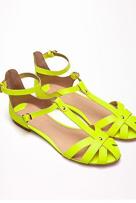 <p>Heading to Glasto? Stand out from the crowd in Bershka's neon yellow sandals, best worn with denim cut-offs and a kimono. Weather permitting.</p>
<p>Sandals, £39.99, <a href="http://www.bershka.com/webapp/wcs/stores/servlet/product/bershkagb/en/bershkasales/300002/2853071/Bershka%2Bcolour%2Bsandals/097" target="_blank">Bershka</a></p>