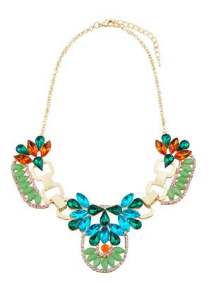 <p>Our latest statement necklace obsession? This chunky gem necklace in green, blue and orange tones by Sugar + Style. </p>
<p>Necklace, £18, <a href="http://www.sugarandstyle.co.uk/shop/jewellery-accessories/shell---chunky-gem-necklace" target="_blank">Sugar + Style</a></p>