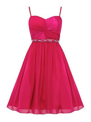 <p>Make like our new cover star Rachel Bilson and channel Barbie in a hot pink skater dress with embellishment at the waist. Sweetheart necklines are always a flattering look. Best worn with strappy heels.</p>
<p>Tiegan dress, £160, <a href="http://www.coast-stores.com/tiegan-short-dress/dresses/coast/fcp-product/2224814260" target="_blank">Coast</a></p>