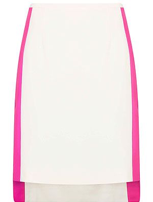 <p>Just because Wimbledon's over doesn't mean you can't wear your tennis whites. We love Topshop's colour block white and fuchsia skirt, worn with a crisp white blouse and sandals.</p>
<p>Skirt, £34, <a href="http://www.topshop.com/en/tsuk/product/new-in-429/new-in-this-week-493/colour-block-pencil-skirt-2085547?bi=1&ps=200" target="_blank">Topshop</a></p>