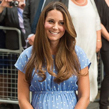 <p>K-Middy gets it spot on yet again in the style stakes. Emerging for the first time since giving birth to the Royal baby – this simple, baby blue polka dot Jenny Packham dress is on our lust list. How does she look so amazing after giving birth?</p>
