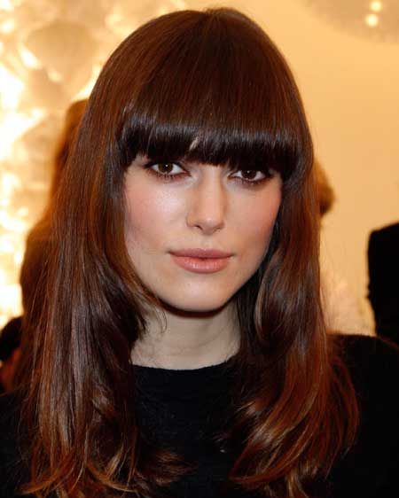 "Keira changes her hair regularly, but this style is one of my favourites," says L'Oreal stylist Alain Pichon. "I love the heavy, blunt fringe paired with long, glossy layers to show off her sexy eyes."  <br />