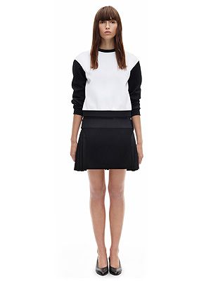 <p>A black and white dress in a sporty compact jersey.</p>
<p>Sweatshirt with pleated shirt dress, £720, <a title="Victoria, Victoria Beckham" href="http://www.victoriabeckham.com/shop/category/victoria-victoria-beckham/sweatshirt-with-pleated-shirt-dress-black-slash-white" target="_blank">Victoria, Victoria Beckham</a></p>