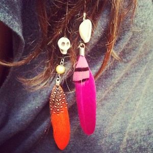 Earrings, Brown, Jewellery, Fashion accessory, Amber, Natural material, Magenta, Orange, Body jewelry, Fashion, 