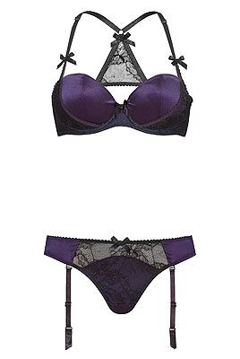 <p>Spice up your underwear drawer with Ann Summer's chic new Iyla range full of lace and navy goodness.</p>
<p>Bra, £28 and suspender briefs, £16, <a href="http://www.annsummers.com/search/?storeId=10151&catalogId=10002&langId=-1&beginIndex=0&sType=SimpleSearch&resultCatEntryType=1&showResultsPage=true&pageView=image&searchTerm=iyla&btn-search=Search" target="_blank">Ann Summers</a></p>