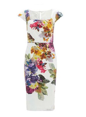 Monsoon white and floral TEA DRESS 3.8.12