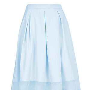 <p>For a modern take on the 50s trend pick a full skirt with mesh or organza insert. Uplift pastel shades with neon sandals and a print top.</p>
<p>Organza insert calf skirt, £48, <a href="http://www.topshop.com/en/tsuk/product/organza-insert-calf-skirt-2032260" target="_blank">Topshop</a></p>