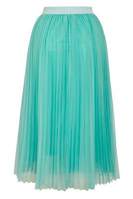 <p>As seen on the SS12 catwalk at Miu Miu and Prada amongst others, pretty pastels are still going strong this season. Channel your inner 60s girl by wearing head-to-toe ice cream shades. Think powder blue pleated midi skirt, bubblegum pink crop and white heels. </p>
<p>Louche bettula net midi skirt, £39, <a href="http://www.joythestore.com/louche-bettula-net-midi-skirt-10" target="_blank">JOY</a></p>