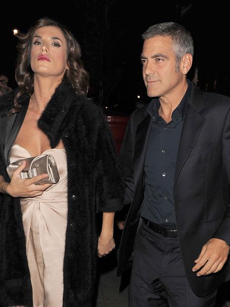 George Clooney was debuting his gorgeous new girlfriend Elisabetta Canalis in London as he promoted his new film, 'Fantastic Mr Fox'. The handsome couple popped to a private member's club for dinner and celebratory drinks and Elisabetta looked like the cat who got the cream - not that we blame her! <br />