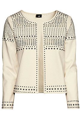 <p>Cover up in style with H&M's white jersey jacket with studs. At that price, it'd be rude not to. </p>
<p>Jacket with studs, £29.99, <a href="http://www.hm.com/gb/product/17028?article=17028-A" target="_blank">H&M</a></p>
