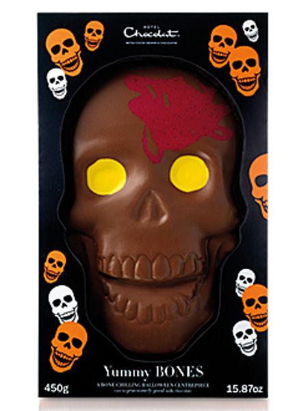 You may be too old for trick and treating, but you're never too old for sweet treats and an excuse to dine on something devilish. Thankfully the gourmet geniuses at <a target="_blank" href="http://www.hotelchocolat.co.uk/Chocolate-Skull-P430011/">Hotel Chocolat</a> have created a delicious selection of Hallowe'en-themed temptations including a giant solid milk chocolate skull, £15. Perfect for cracking open and sharing if you dare part with it...<br /><br /><br />