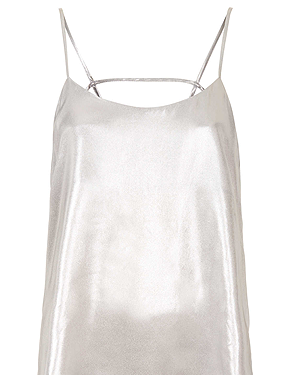 <p>This 90s style cami is the perfect partner for stylish seperates, especially if you're planning to party after the last show of the day.</p>
<p>Metallic cami, £28, <a href="http://www.topshop.com/webapp/wcs/stores/servlet/ProductDisplay?langId=-1&storeId=12556&catalogId=33057&productId=11778246&categoryId=1093304&parent_category_rn=208524" target="_blank">topshop.com</a></p>
<p> </p>