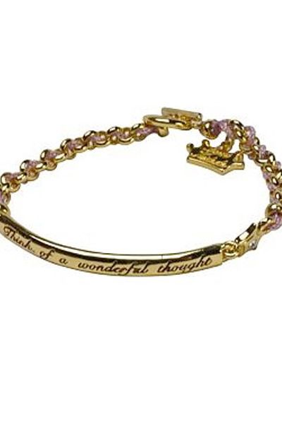 <p>Ahh I love sentimental jewellery, this is just too cute!  <br /></p><p><br />£30, <a target="_blank" href="http://www.truffleshuffle.co.uk/store/tinkerbell-woven-silk-gold-wonderful-thought-bracelet-p-2766.html?osCsid=oeie5av0hs6ha8283bsnid9ib2">www.truffleshuffle.co.uk</a><br /></p>