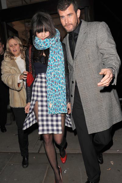 Daisy Lowe hosted the launch party for her Daisy Lowe & Swarovski Crystallised range at the flagship crystal store in central London. The model was suffering from an unfortunate outbreak of pimples, which she attempted to cover up with her scarf... And is that a new tattoo on Daisy's thigh that we've just spotted?