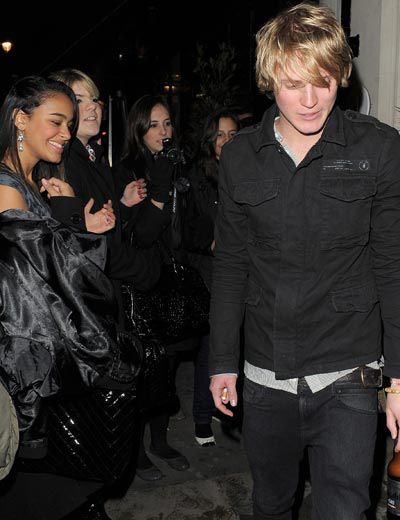 Boyfriend Dougie Poytner who was of course there help celebrate the momentous occasion. The McFly member  popped out only to get mobbed by girls but clearly he only has eyes for birthday girl Frankie...