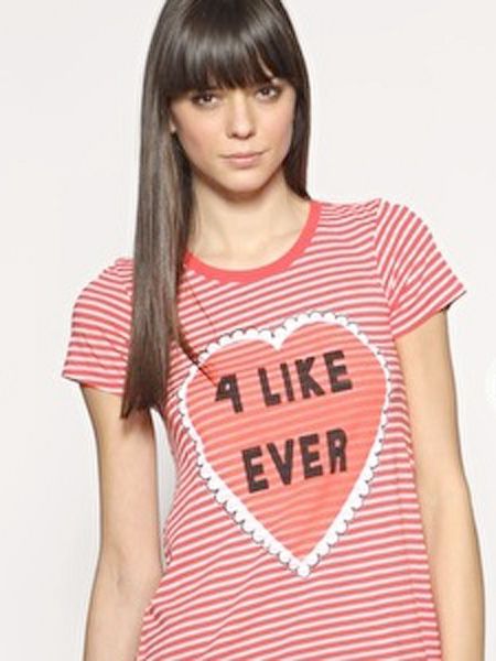 Wildfox has a HUGE celeb following- and we can see why.. how cute is this T-shirt? <br /><br />£60, Wildfox at <a target="_blank" href="http://www.asos.com/Wild-Fox/Wildfox-Be-Mine-4-Like-Ever-T-Shirt/Prod/pgeproduct.aspx?iid=996950&cid=2623&sh=0&pge=3&pgesize=20&sort=-1&clr=Hot+Red">www.asos.com</a><br />