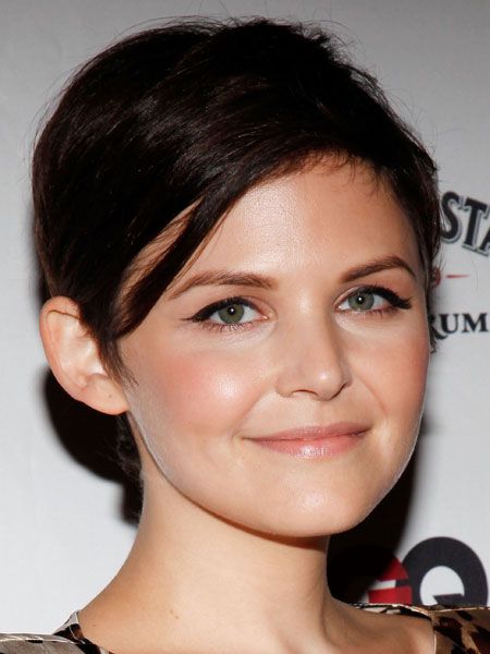 Round-shaped faces are lucky enough to have such feminine features that they can get away with a short pixie crop like Ginnifer Goodwin