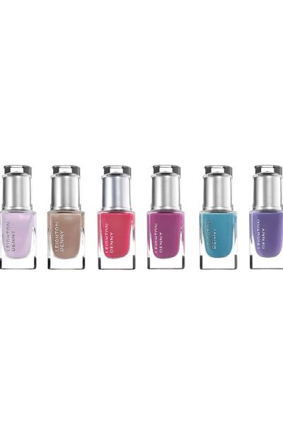 <p>The nail expert's collection is inspired by the 1940s with a nod to this season's biggest trends - pastels, neutrals and brights. We are a fan of the blue shade 'Notorious', plus we spotted Jade Jagger sporting it </p>

<p>Leighton Denny Expert Nails 'The Iconic Collection', £11 each</p>