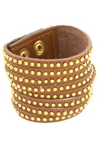 <p>You can never have enough arm candy and this studded Asos bangle is a bargain</p>

<p>£10, <a href="http://www.asos.com/Asos/Asos-Genuine-Leather-Thick-Studded-Cuff-With-Popper-Fastening/Prod/pgeproduct.aspx?iid=1019001&cid=4175&sh=0&pge=0&pgesize=200&sort=-1&clr=Brown">www.asos.com</a><br /></p>

 