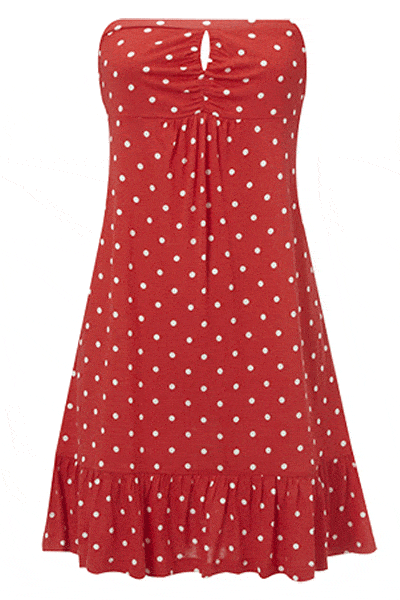 <p>We love simple summer staples – team this pretty red dress with some sunnies and flip flops and you're set for the beach; just swap the flats for some heels if you want to take it for a night on the town after </p>

<p>Was £32, now £15 <a target="_blank" href="http://www.oasis-stores.com/Nautical-Spot-Sundress/Clothing/oasis/fcp-product/5060003000">www.oasis-stores.com</a></p>