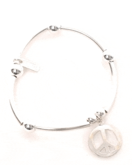 <p> Keep the peace with this gorgeous friendship bracelet - perfect for stacking high!</p>

p> £60, <a target="_blank" href="http://www.myviolethill.com/ChloBo-Noodle-Ball-Bracelet-with-Peace-Sign.html">www.myviolethill.com</a></p>