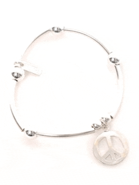 <p> Keep the peace with this gorgeous friendship bracelet - perfect for stacking high!</p>

p> £60, <a target="_blank" href="http://www.myviolethill.com/ChloBo-Noodle-Ball-Bracelet-with-Peace-Sign.html">www.myviolethill.com</a></p>