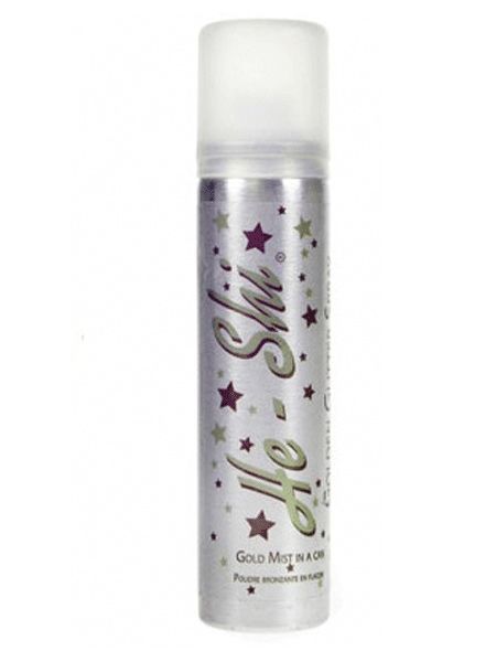 <p>If you want to enhance your tan, grab yourself some He-Shi Golden Glitter Spray. It adds interest to your natural glow with a luscious sheen of golden shimmer... that's sure to turn some heads!</p>

 <p>£2.99, <a href="http://www.perfectskindirect.co.uk/Product_He-Shi_Golden_Glitter_Spray.php?m=611">www.perfectskindirect.co.uk</a></p>