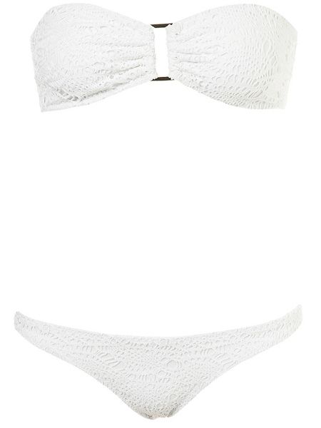 <p>White has gone stellar this season and everyone knows it's the best way to talk up your tan. Wear this two-piece on the last day of your holiday and the locals won't let you leave!  </p>

<p>£28, <a target="_blank" href="http://www.topshop.com/webapp/wcs/stores/servlet/ProductDisplay?beginIndex=0&viewAllFlag=&catalogId=33057&storeId=12556&productId=1789234&langId=-1&categoryId=&parent_category_rn=">www.topshop.com</a> </p>