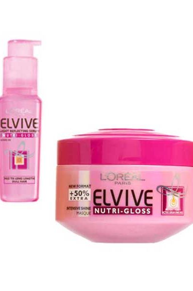 The ultra-luxurious Nutri-Gloss Masque, £4.99, is perfect for a wonderfully nourishing experience. Plus, boost your shine factor with L'Oréal Paris Elvive Nutri-Gloss Light  Leave-In Conditioning Spray, £3.29.