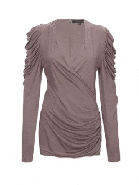 <p>Muted hue, dramatic shoulders and nipped in at the waist - what more could you want from a top to take you though that in-between seasons stage? </p>

<p>£65, <a target="_blank" href="http://www.frenchconnection.com/product/Woman+New+In+Tops/76DA4/Mariella+Jersey+Top.htm">frenchconnection.com</a></p>