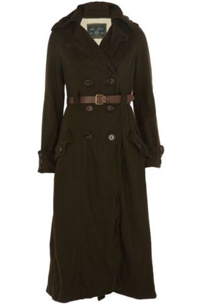 <p>This full-length military coat is amazing. Belted, minimal and looks luxer than a high street piece</p>

<p>£99.99, <a target="_blank" href="http://www.riverisland.com/Online/women/coats--jackets/coats/khaki-double-breasted-belted-military-coat-593121 ">riverisland.com</a></p>