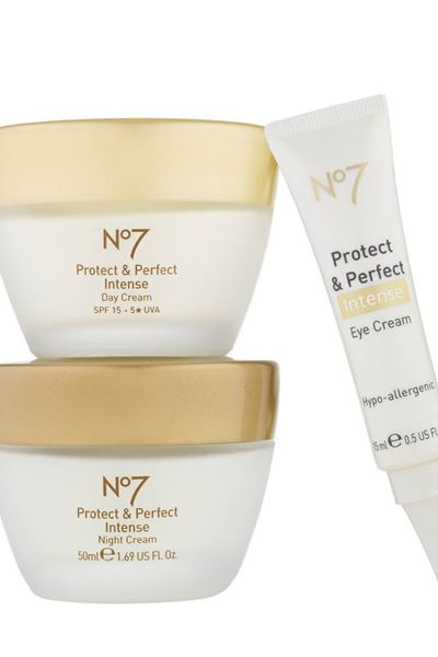 <p>No7's Protect & Perfect range is unstoppable. Amongst the anti-ageing wonder products there's the new Intense Eye Cream and Intense Body Serum, both seriously hard working yet affordable, and now the first ever 5-star SPF15 rated day moisturiser. It harnesses the famous anti-ageing properties the Protect & Perfect serum provides but with unbeatable UVA protection to repair and prevent at the same time. It promises results in just four weeks. Amaze. </p>

<p>No7 Protect & Perfect Intense Day Cream with 5-star UVA, £20.50, Boots</p>