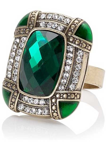 <p>Cocktail rings are an easy way to glam up your look. Try this fabulous 20s style green gem - simply beautiful!</p>

<p>£12, <a target="_blank" href="http://www.monsoon.co.uk/rings/deepi-deco-statement-ring/invt/78531730/&bklist=icat,4,shop,accessorize,accznewarrivals">monsoon.co.uk</a></p>