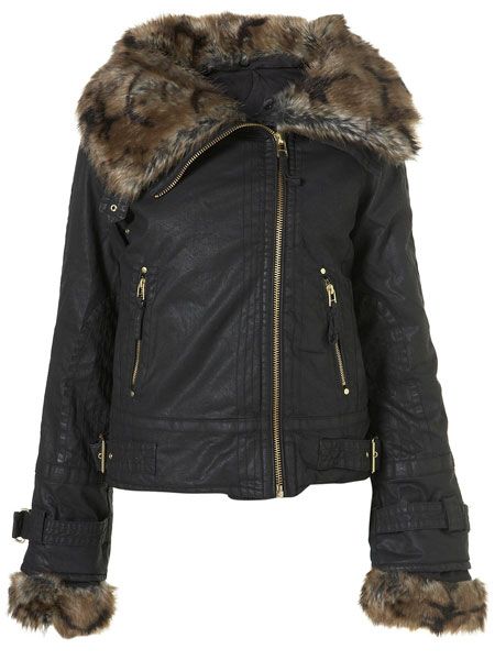 <p>Away with the shearling and in with the fur, this is Topshop's take on the Aviator trend</p>

<p>£85,<a target="_blank" href="http://www.topshop.com/webapp/wcs/stores/servlet/ProductDisplay?beginIndex=0&viewAllFlag=&catalogId=33057&storeId=12556&productId=1859781&langId=-1&categoryId=&searchTerm=aviator%20jacket&pageSize=20"> topshop.com</a></p>